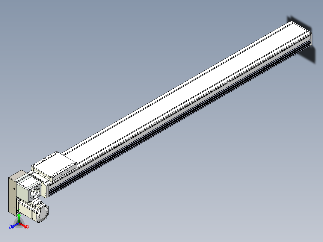 同步带全封闭直线模组TPA-HCB-105D-90-L1100-LP-C-P20-N3正等轴测图