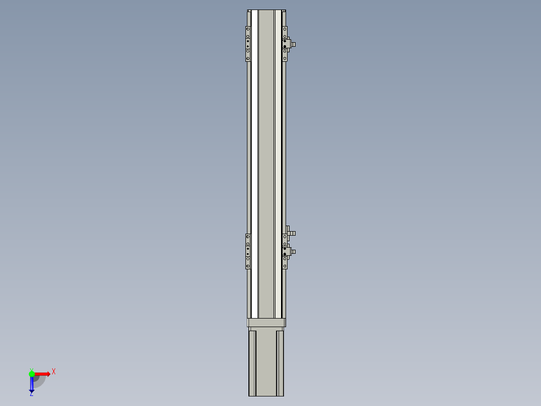 直线模组LHA6-S350-M-200W(16丝杆)设计图纸俯视图