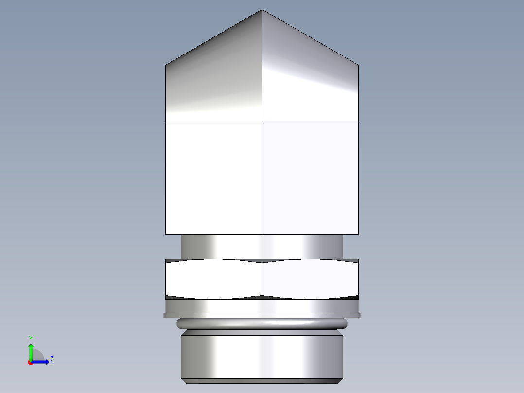 卡套式工业通用硬管接头EO_Adjustable_Locknut_elbow_WEE30SMOROMDCF左视图