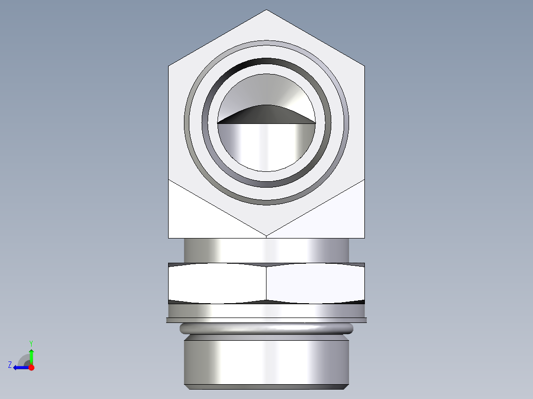 卡套式工业通用硬管接头EO_Adjustable_Locknut_elbow_WEE30SMOROMDCF右视图