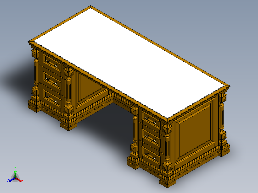 桌子 SW STP正等轴测图