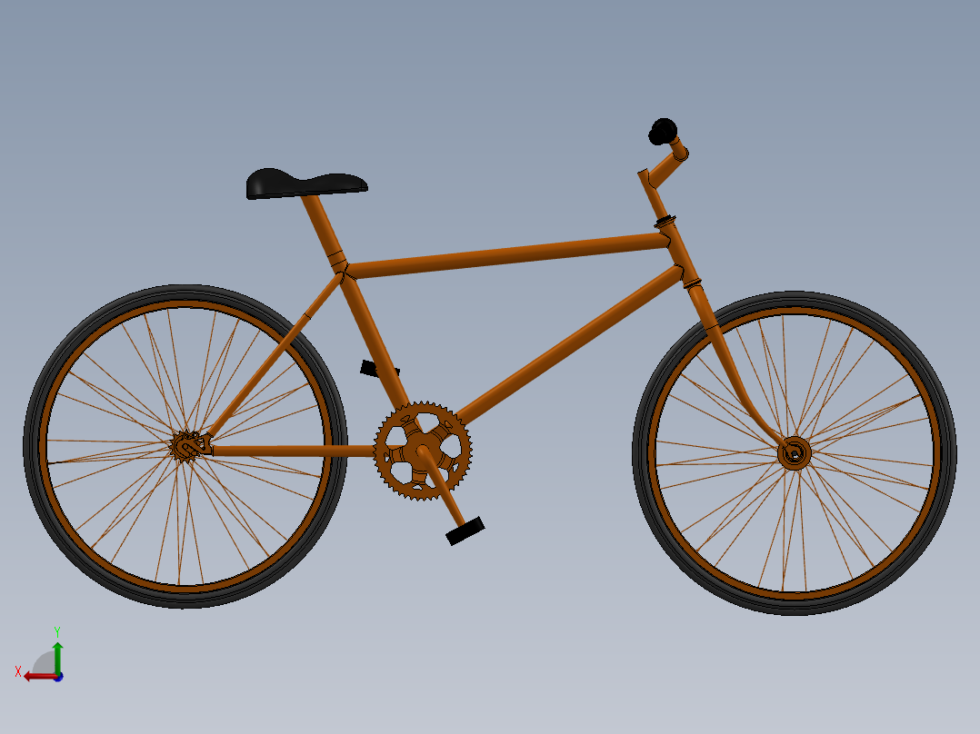 公路自行车设计sw后视图