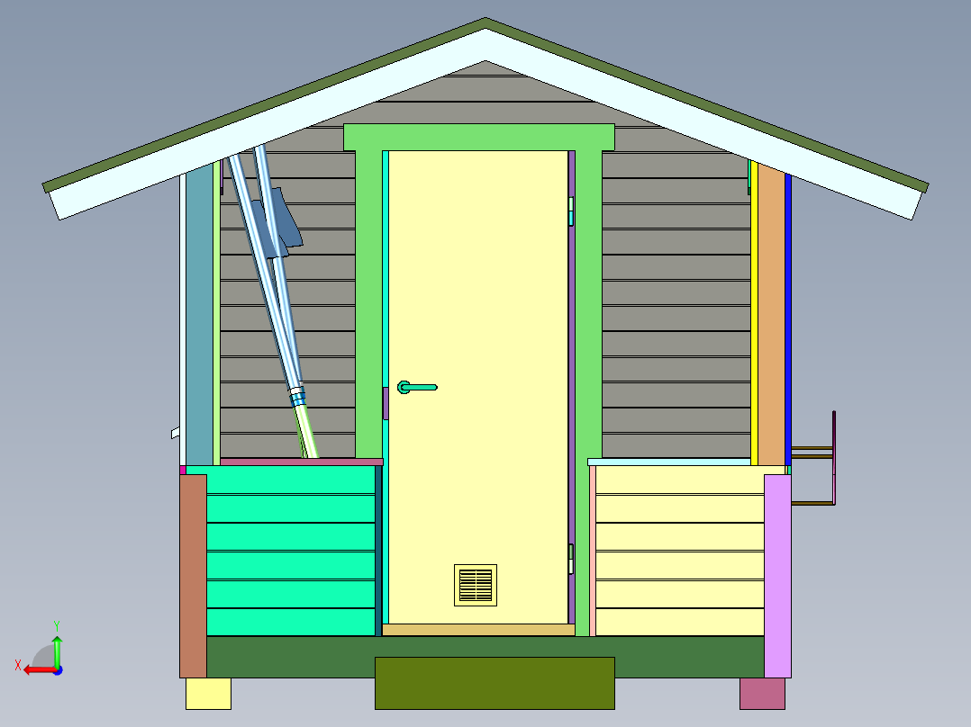 微缩木质中国风模型拼装小房子后视图