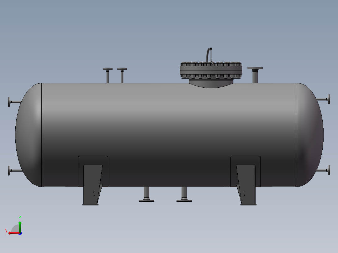 液氮储罐模型后视图