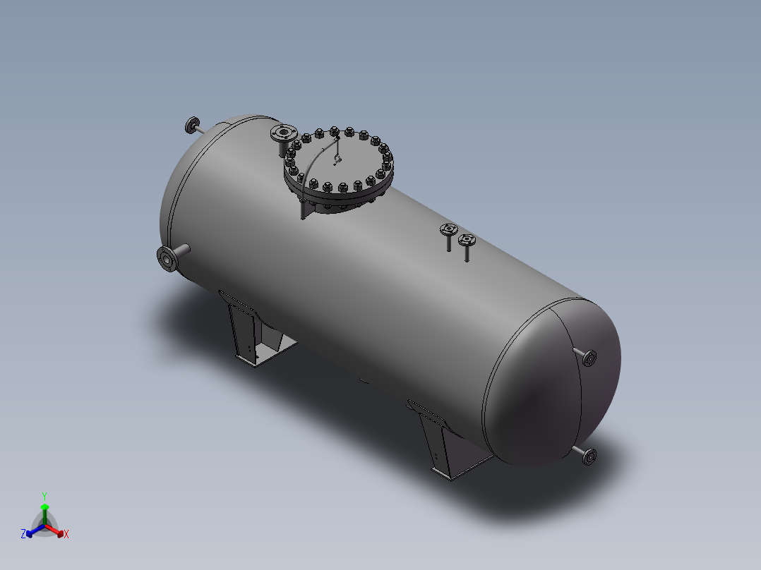 液氮储罐模型正等轴测图