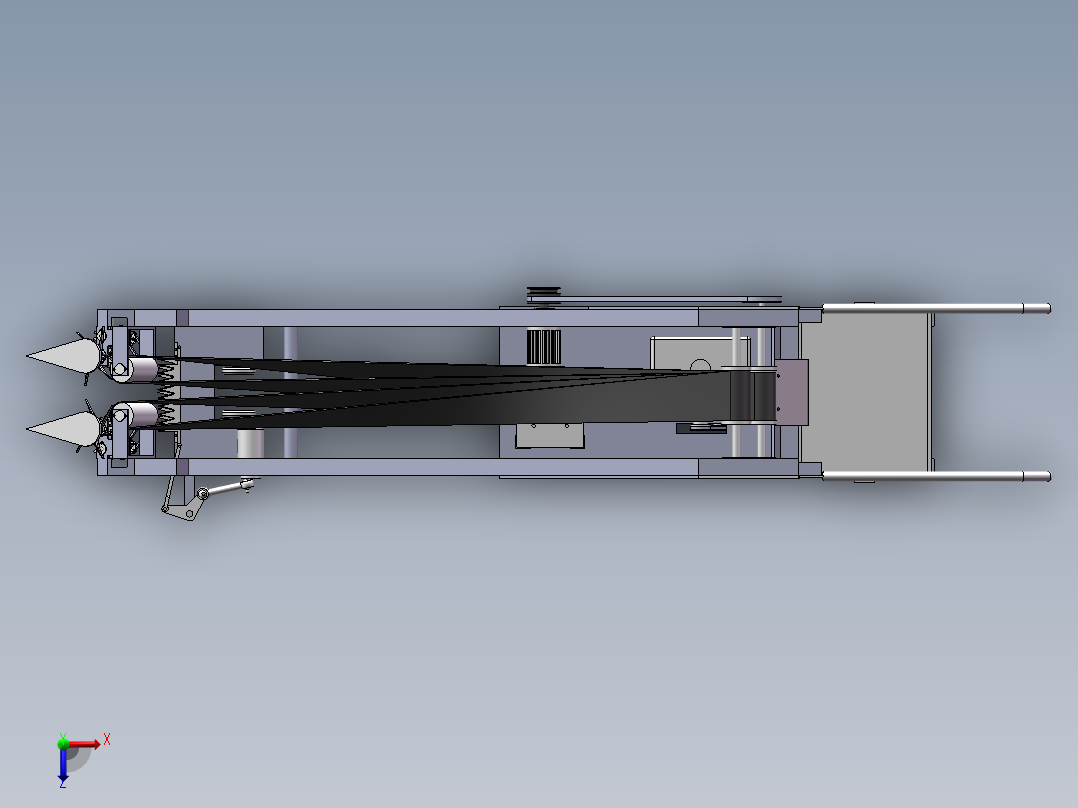 小型韭菜收割机俯视图