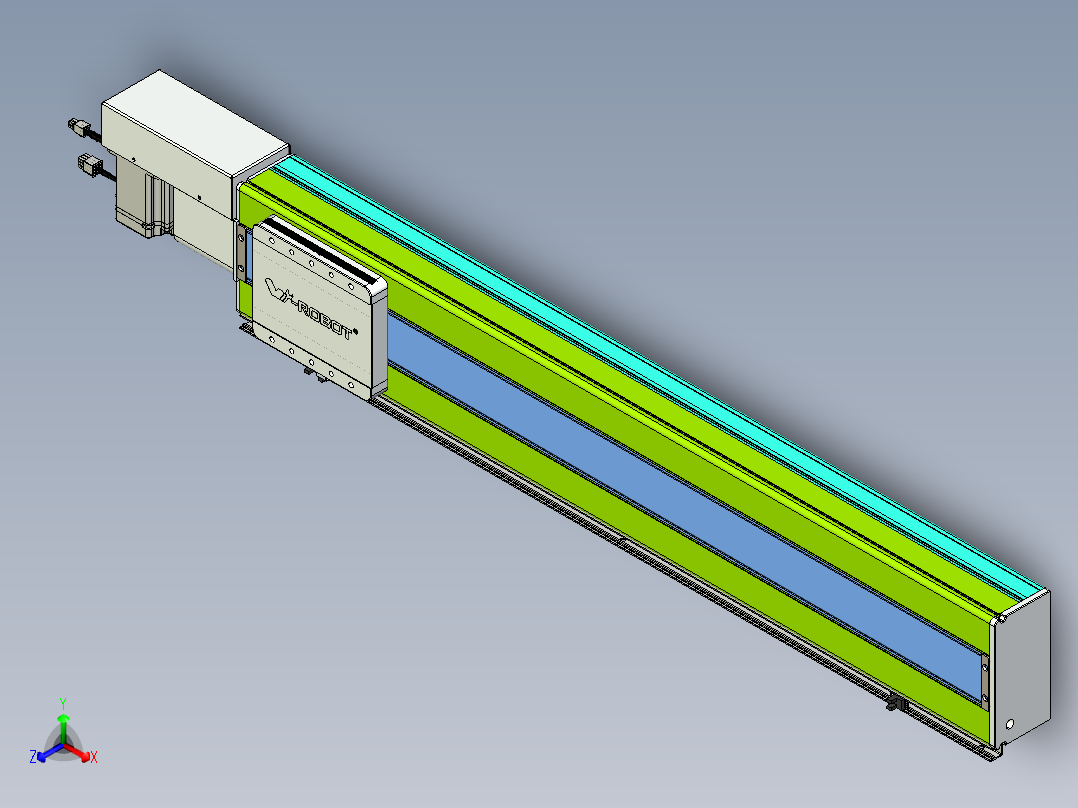 威洛博VBC同步带传动一无尘环境VBC17-L45-S850-BR-ZP75-C3正等轴测图