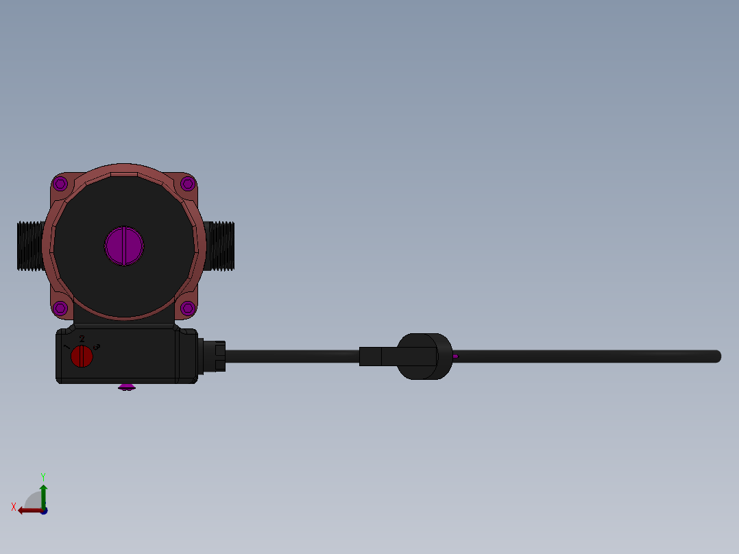 小水泵SW三维图后视图