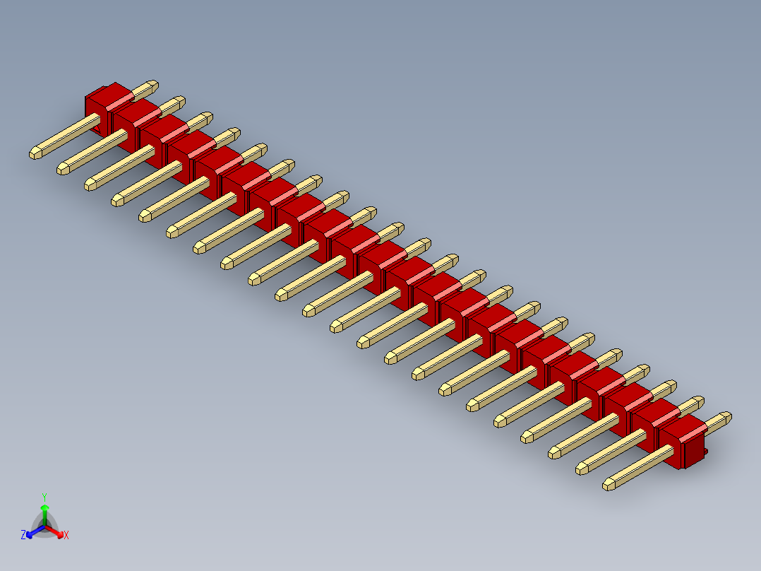 彩色公头100mil（2.54mm）系列-DS1021_red_1x22p_100mil_Type1_rev1.0