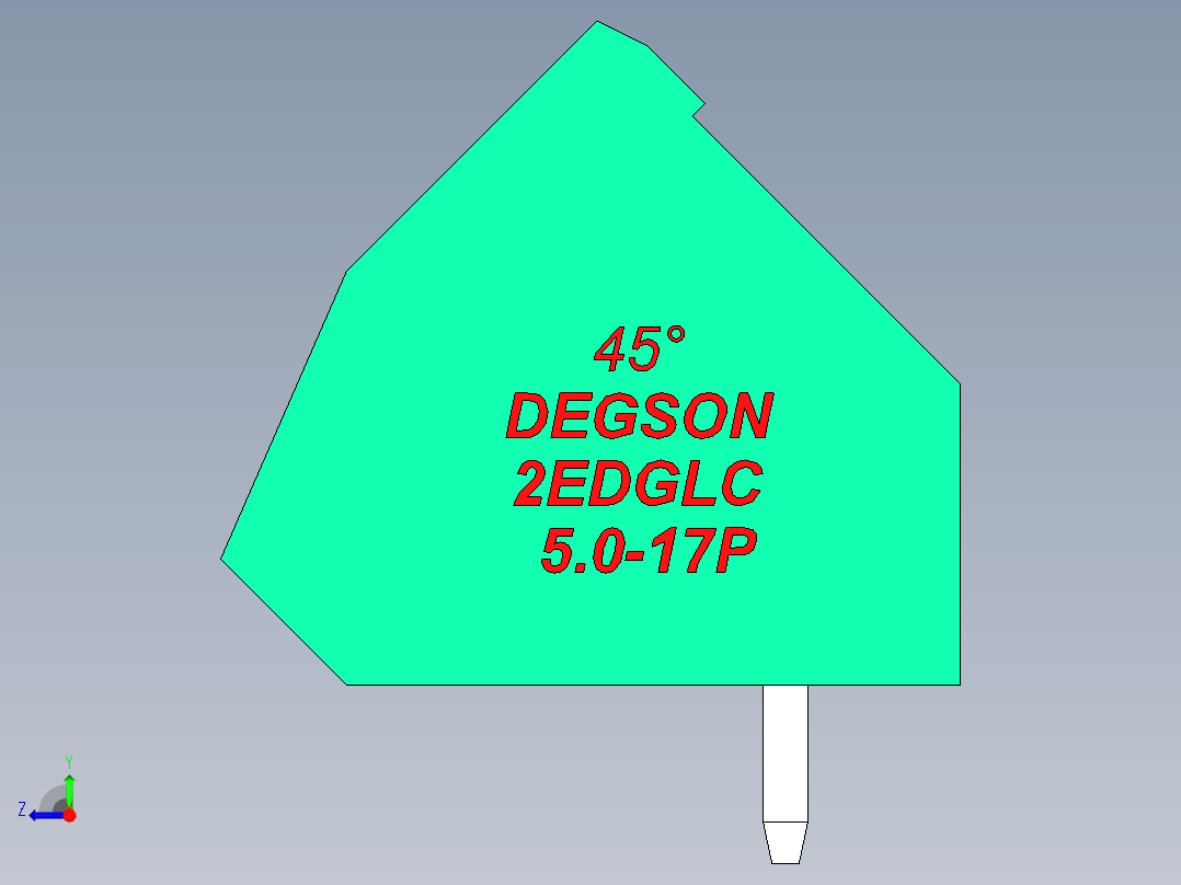 DEGSON 2EDG 系列 5.0mm 可插拔接线端子组-2EDGLC-5.0-17P-14-00AH右视图