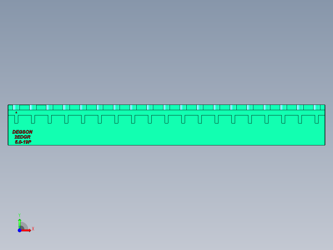 DEGSON 2EDG 系列 5.0mm 可插拔接线端子组-2EDGR-5.0-19P-14-00AH前视图