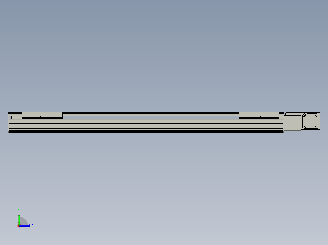 直线模组LHB21-L40-S1200-BR设计图纸左视图