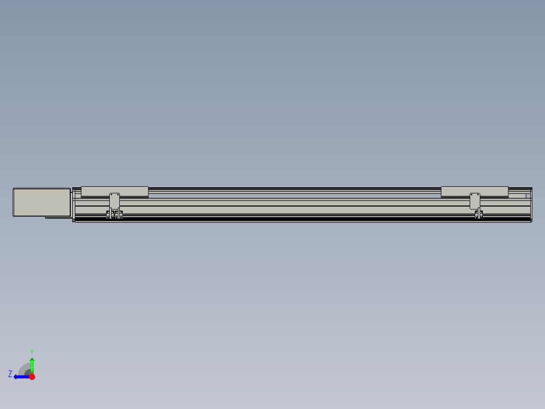 直线模组LHB21-L40-S1200-BR设计图纸右视图