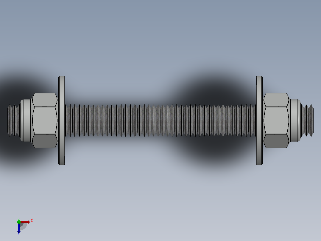 紧固件-0.6250 All-Thread俯视图