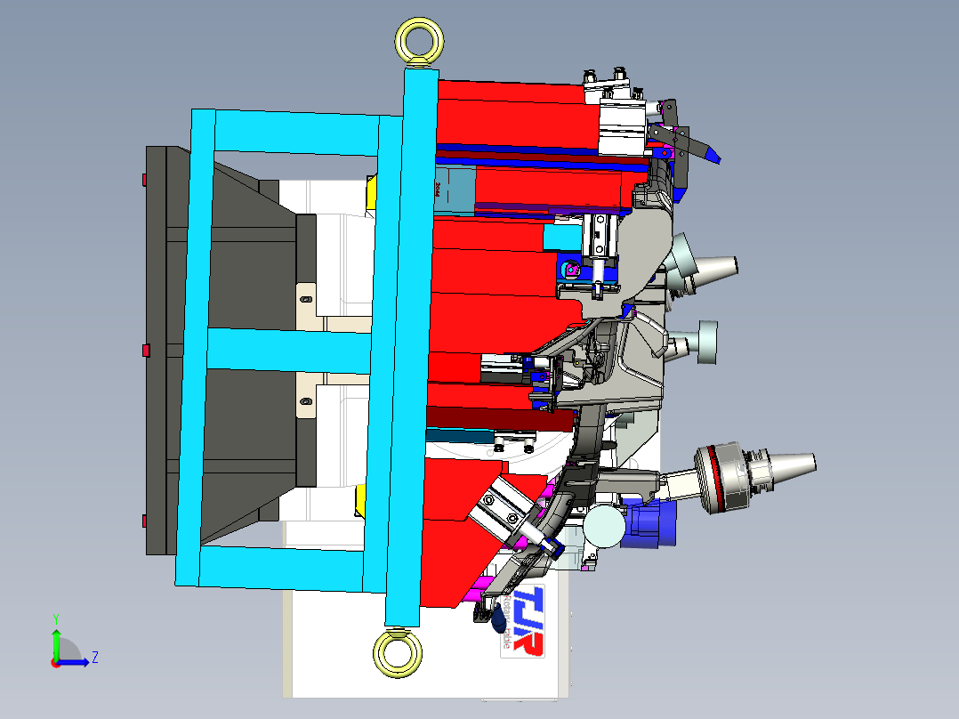 汽车中控支架夹具左视图