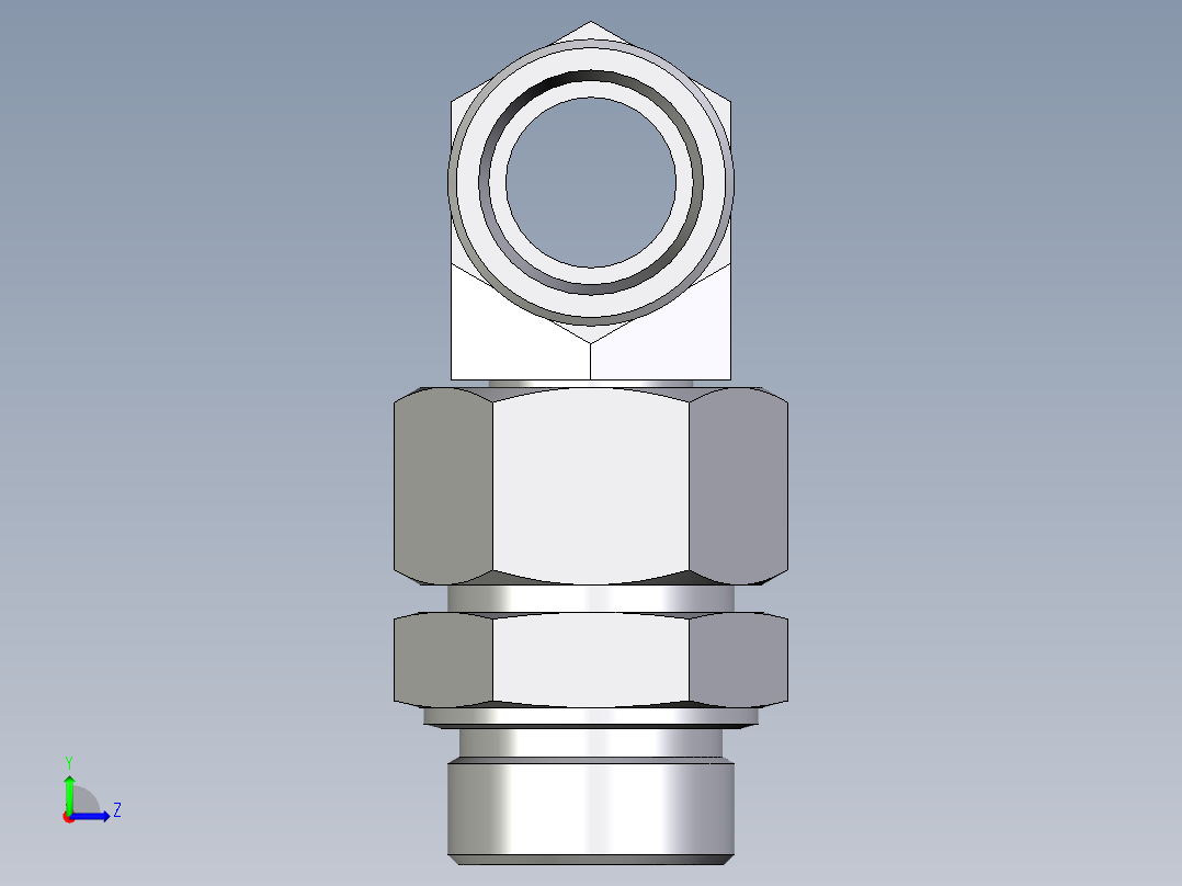 卡套式工业通用硬管接头EO_Assembled_adjustable_standpipe_branch_tee_EVT30SMOMD71左视图