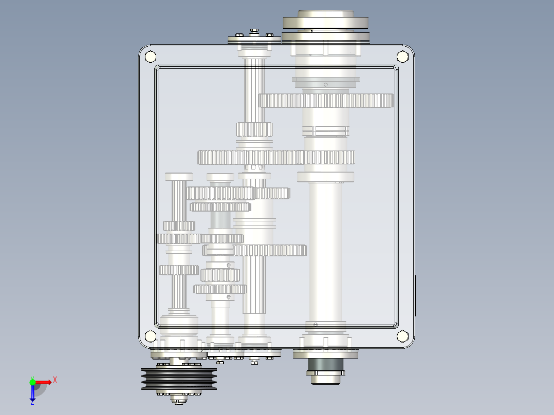 车床主轴箱机械制造装备设计CAD+说明书俯视图
