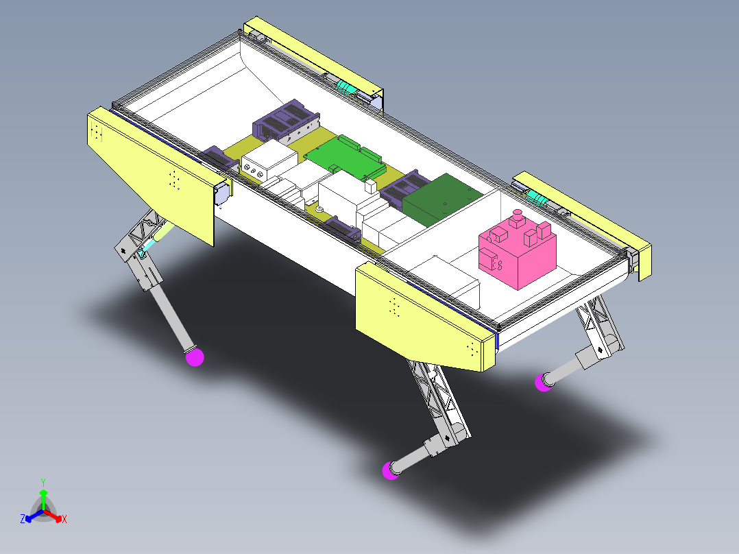四足机械狗的腿正等轴测图