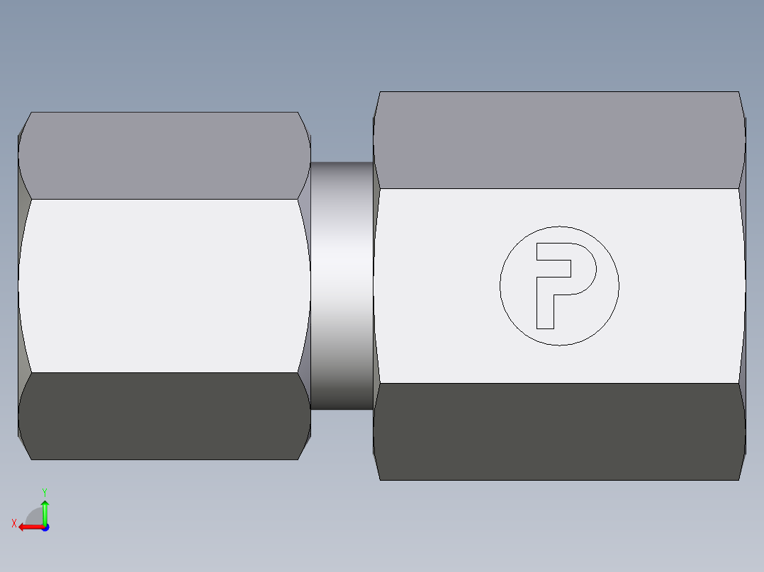 卡套式工业通用硬管接头EO_Swivel_connector_GAI06SR71后视图