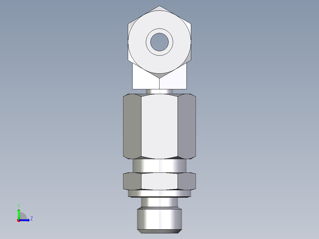 卡套式工业通用硬管接头EO_Assembled_adjustable_standpipe_branch_tee_EVT06LM71左视图