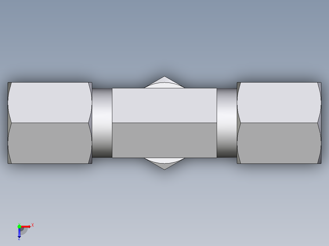 卡套式工业通用硬管接头EO_Assembled_adjustable_standpipe_branch_tee_EVT06LM71俯视图