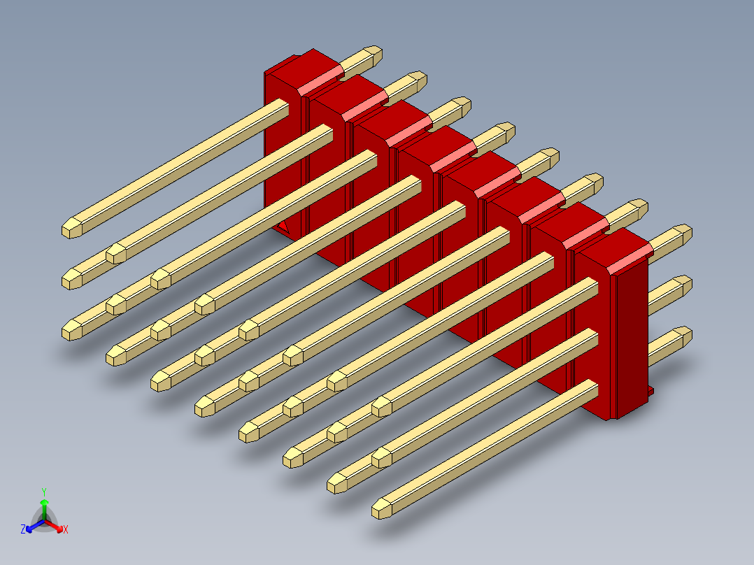 彩色公头100mil（2.54mm）系列-DS1021_red_3x08p_100mil_Type5_rev1.0