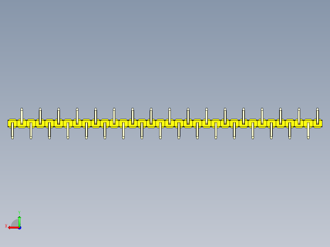 彩色公排针 100mil 2.54mm 系列-DS1022_yellow_34p_100mil_Type_SMT_R1_rev1.0后视图