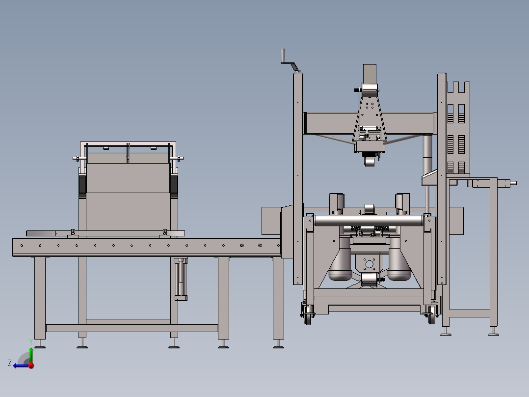 自动化纸箱装箱生产线全套模型右视图