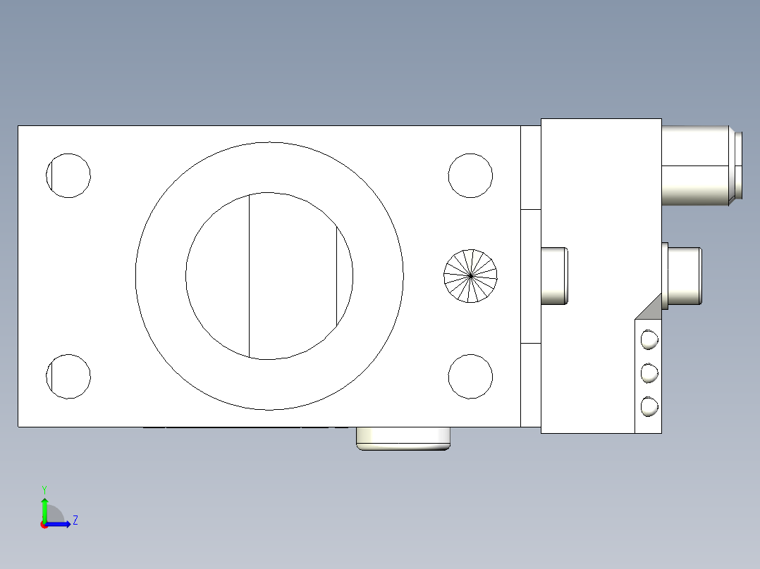 德克斯TUNKERS气缸数模SZK_40_1_A12_T12_TUENKERS左视图