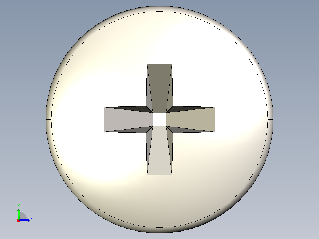 螺丝 M4 十字盘头-M4x25 Screw head.STEP左视图