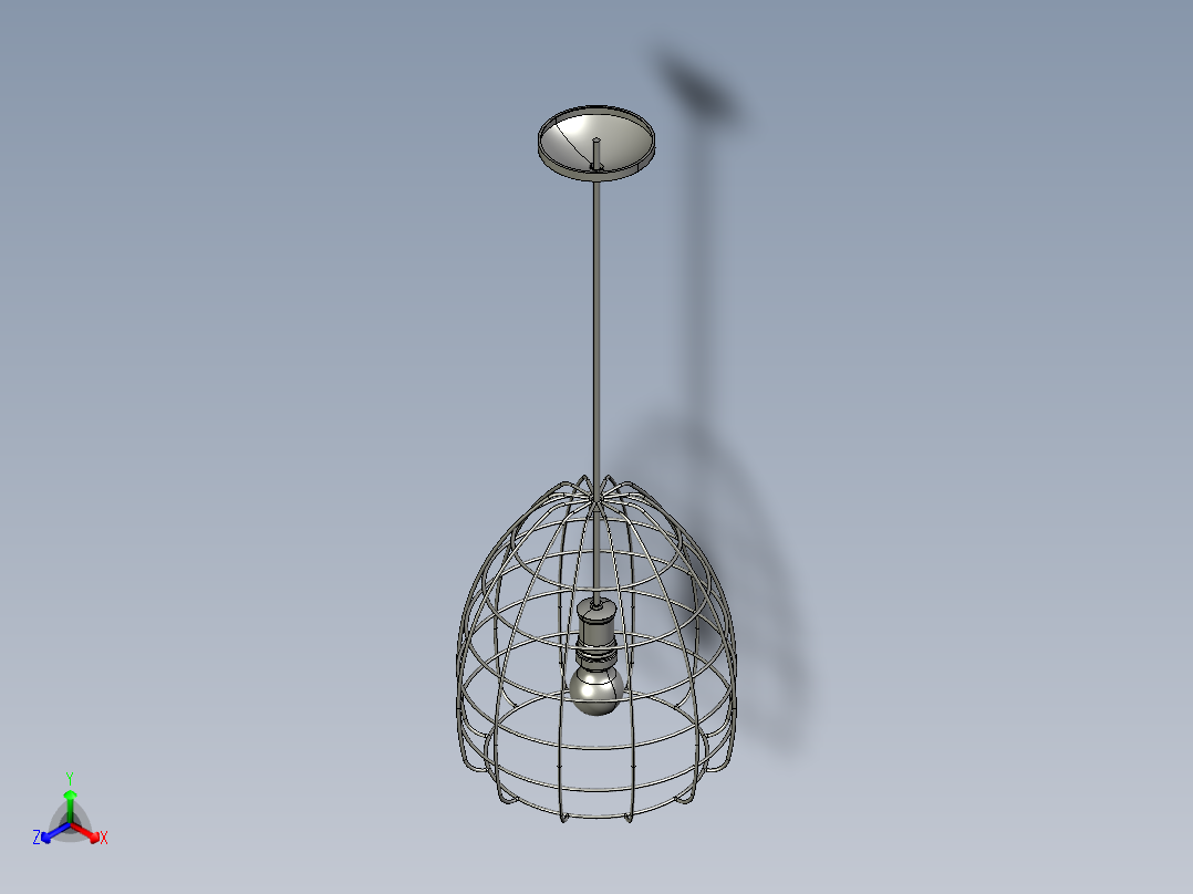 复古吊灯4正等轴测图
