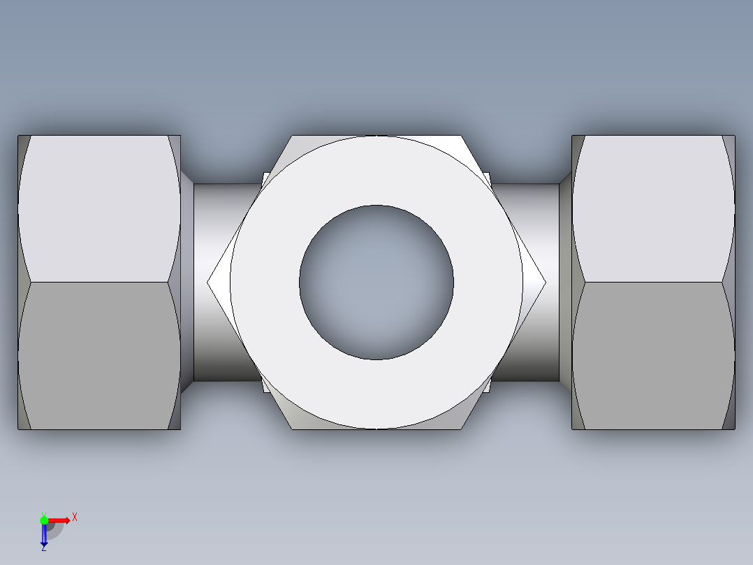 卡套式工业通用硬管接头EO_Union_cross_K22LCF俯视图