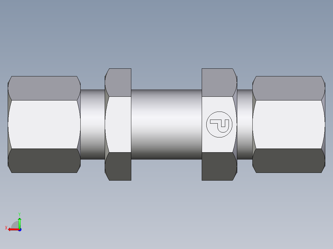 卡套式工业通用硬管接头EO_Bulkhead_union_SV08SCF后视图