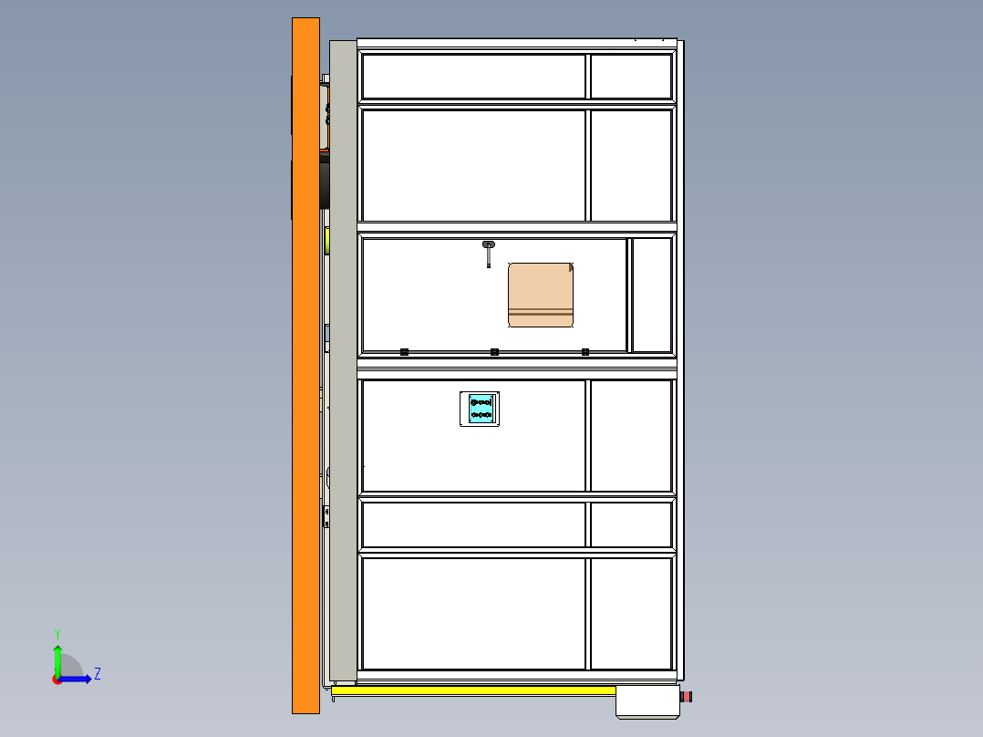 四轴变位机--机器人铆接，弧焊双合一工作站左视图
