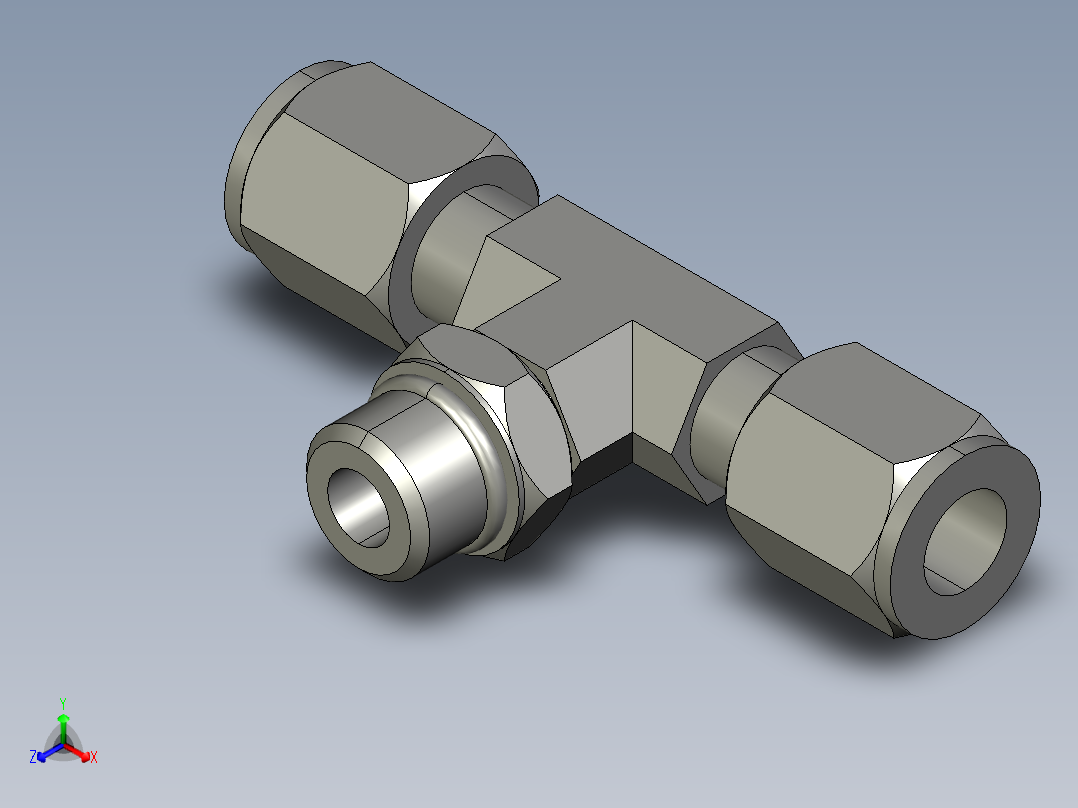 卡套式工业通用硬管接头6_s5bu-s正等轴测图