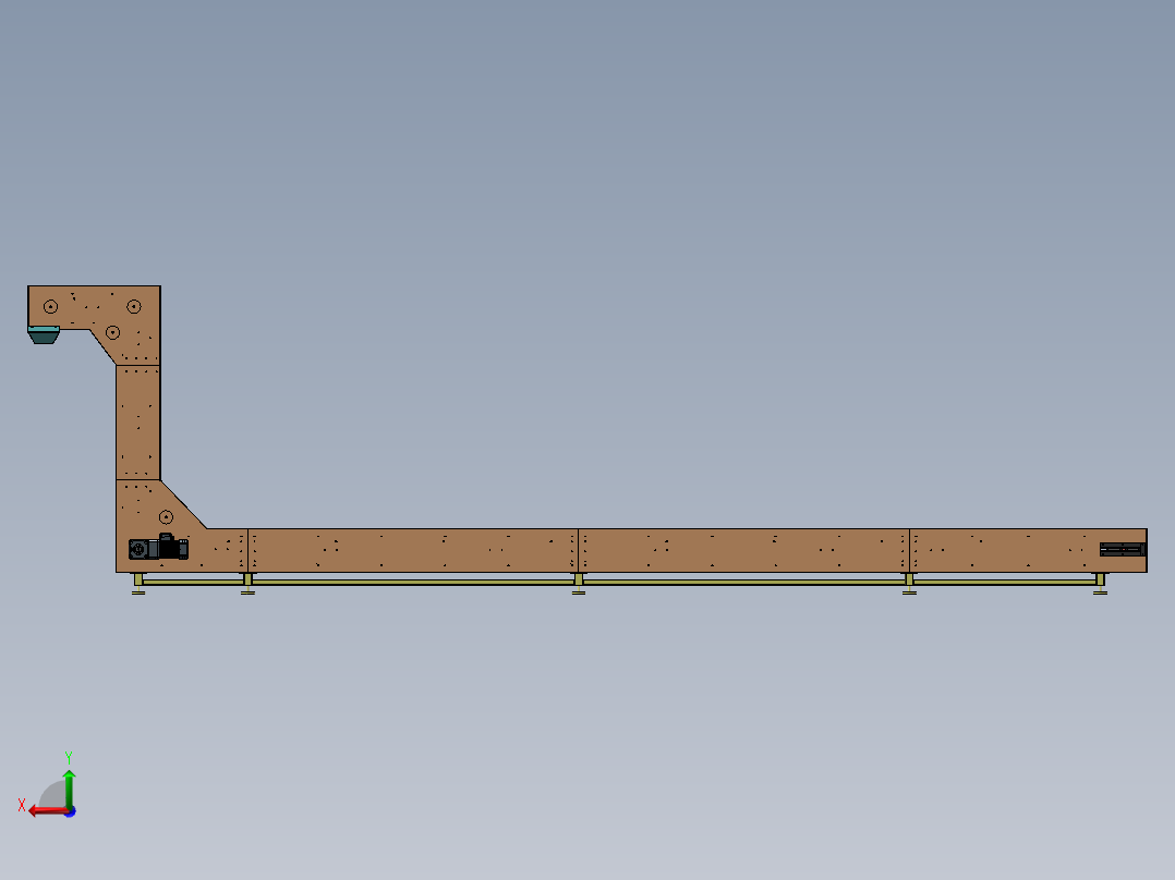 1升Z型斗式提升机sw22可编辑后视图