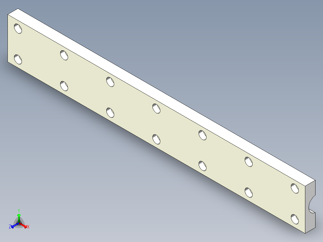 铜排上 无氧铜(TU1)正等轴测图