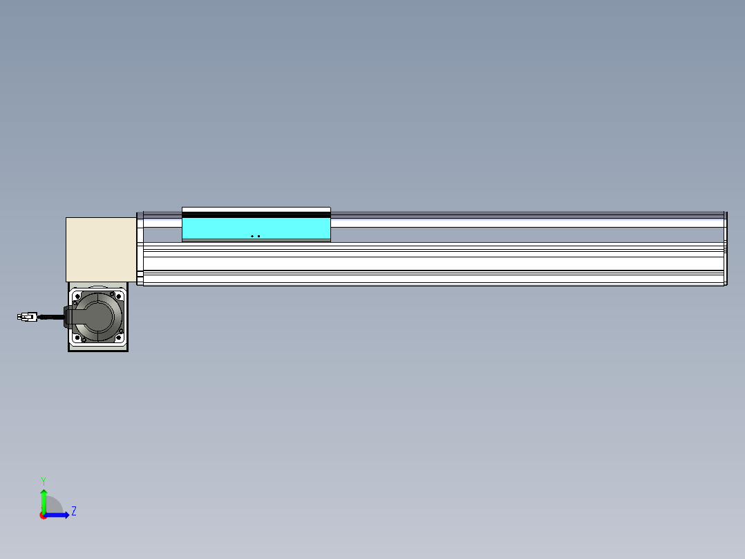同步带滑台-半封闭B22H-L100-C-S500-RD-P75-D3-N5左视图