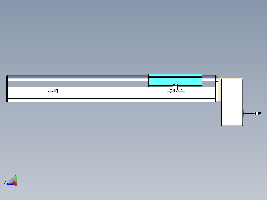 同步带滑台-半封闭B22H-L100-C-S500-RD-P75-D3-N5右视图