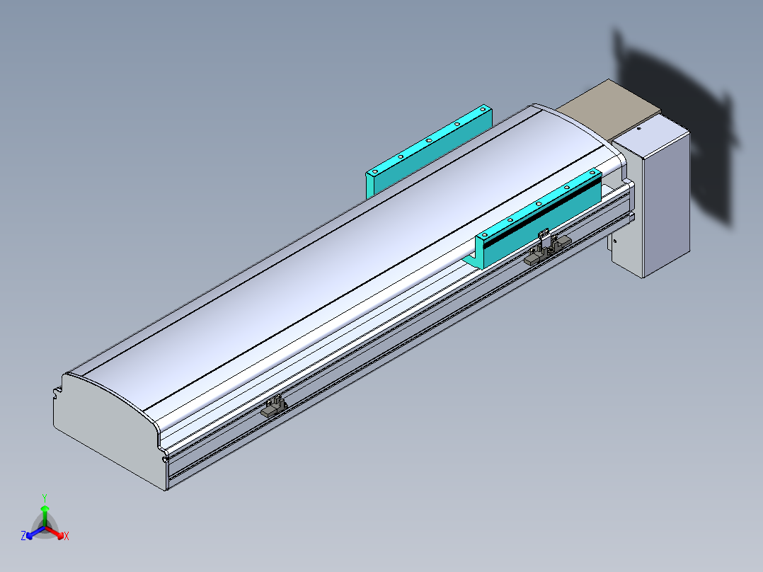 同步带滑台-半封闭B22H-L100-C-S500-RD-P75-D3-N5正等轴测图