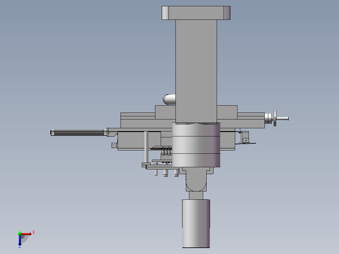 自动送料加工设备俯视图