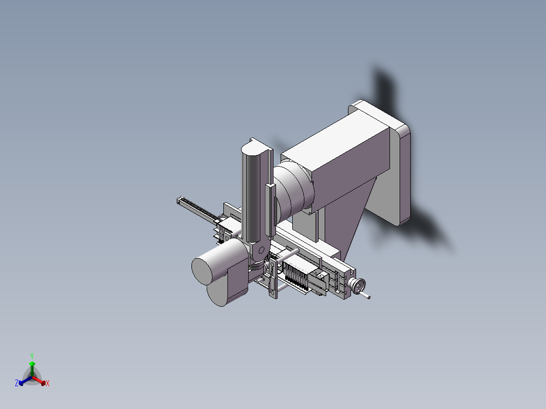 自动送料加工设备正等轴测图