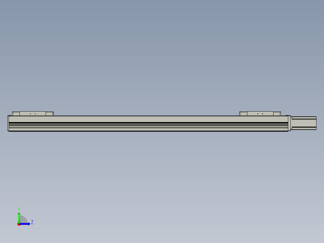 直线模组LHC14-S1000-M设计图纸左视图