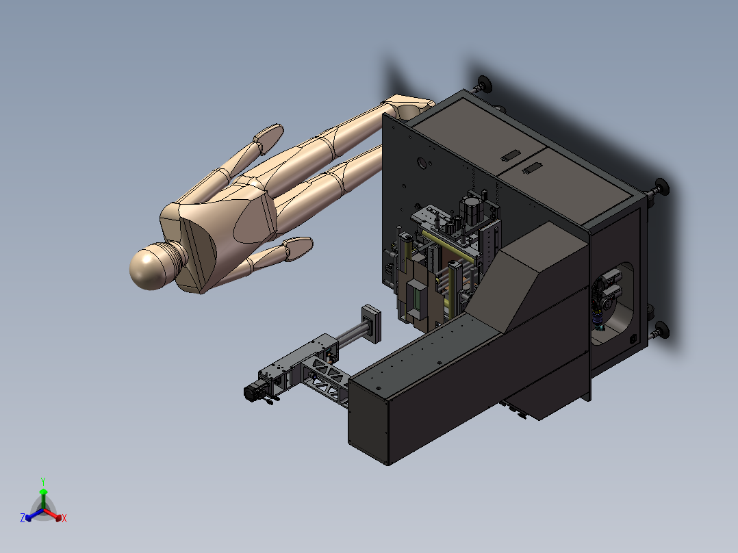 纸盒包装机正等轴测图