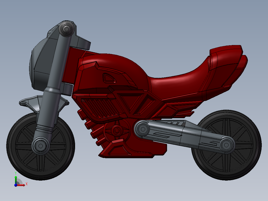 吹气摩托车前视图