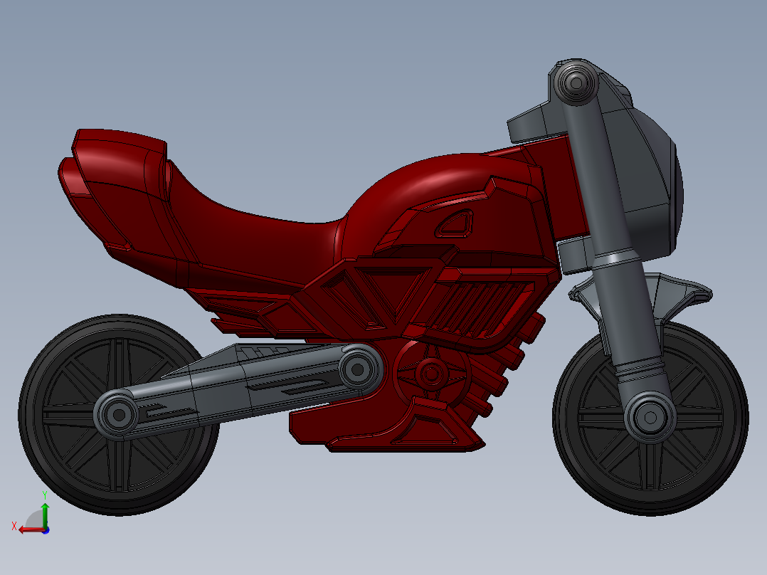 吹气摩托车后视图