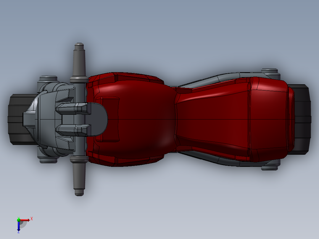 吹气摩托车俯视图