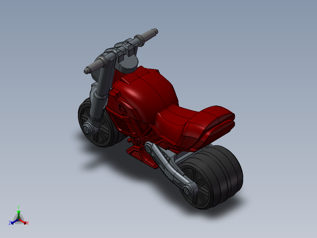 吹气摩托车正等轴测图