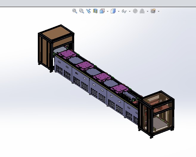 5工位倍速链产线 3D图纸 机械设计素材3D模型参考资料