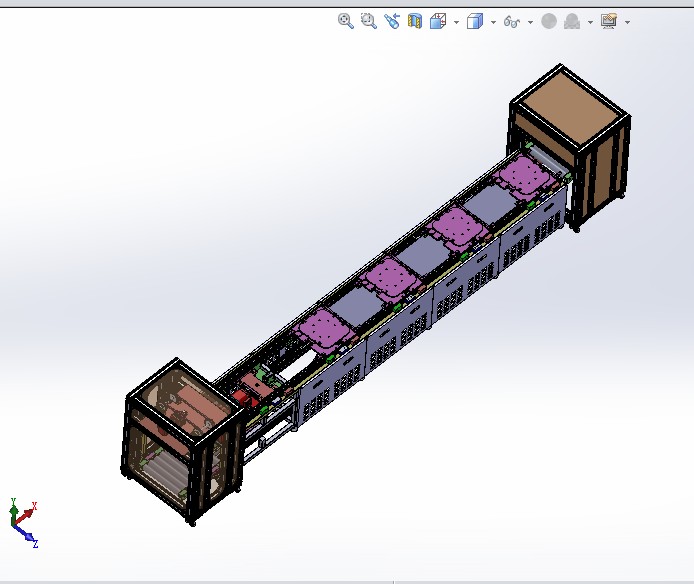 5工位倍速链产线 3D图纸 机械设计素材3D模型参考资料